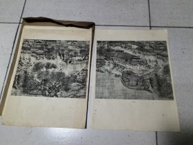 1958年文物出版社《宋张择端清明上河图卷》超大开本活页画册，原护封20张大全套