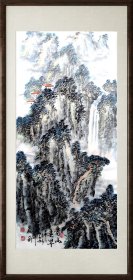 郑鑫利书画，四尺竖式山水：青山春早，全新，软件