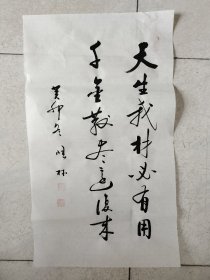 书法作品《天生我材必有用，千金散尽还复来》