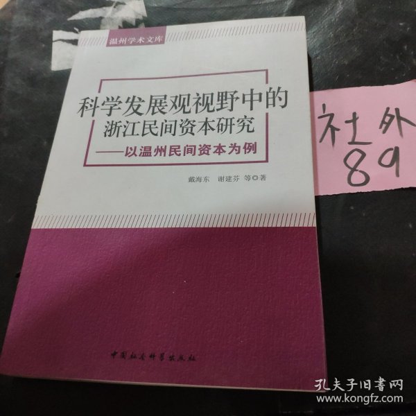 温州学术文库：科学发展观视野中的浙江民间资本研究