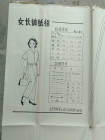 女长裤纸样
北京服装工业公司研究所绘制
【以图为准实物见图现货】