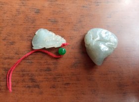 翡翠小件二枚合售【库孔一】
