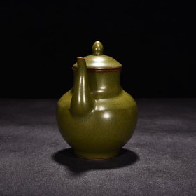 清乾隆茶叶末釉执壶 高12.5厘米宽10.5