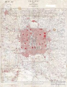 0633古地图1909 北京城区地图英国海军部战争手稿地图。纸本大小63.51*81.8厘米。宣纸艺术微喷复制