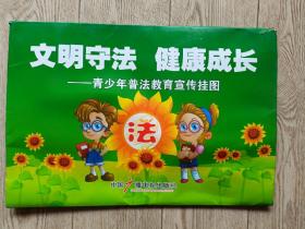 文明守法 健康成长（青少年普法教育宣传挂图 一套一开六张全）