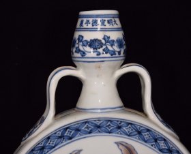 明宣德青花五彩秋葵纹扁瓶尺寸33*23厘米编号1346258007