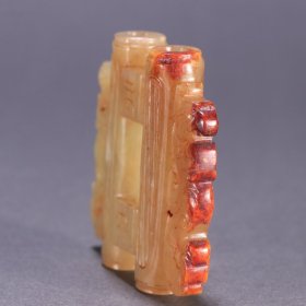 和田玉双管雕件