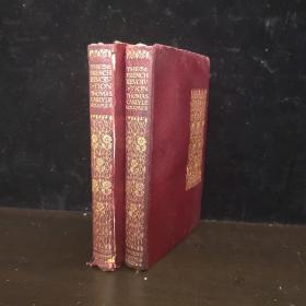 1911《法国大革命史》两卷全，托马斯•卡莱尔代表作。人人文库豪华装帧版，深红仿摩洛哥山羊皮烫金封面，上书口刷金。经典的威廉•莫里斯书名页设计。开本17.5cmx11cm