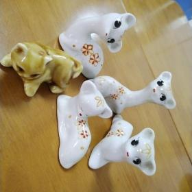 瓷器：小鹿、小猫（5只）