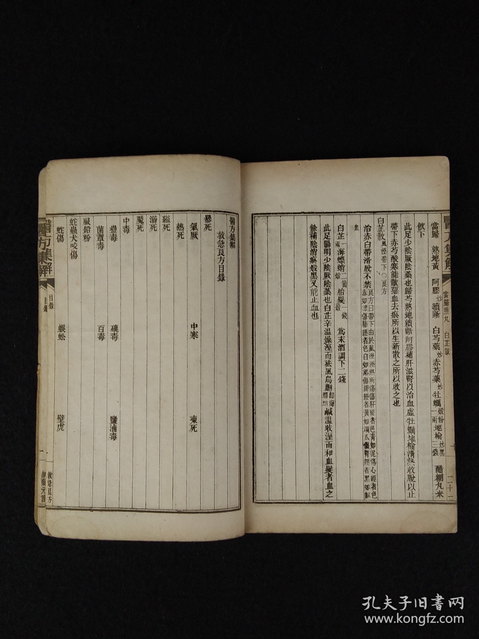 清光绪年 中医方剂【医方集解】四册全套， 由名医“汪昂”，此书按方剂的功用分为二十一门，载正方三百二十则，附方更多。摘录前人对方剂配伍的解释，并叙述每一方剂的适应证、用药配伍及加减法。末附有救急良方等。内容完整、保老保真！