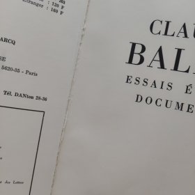 CLAUDE BALLIF ESSAIS ETUDES DOCUMENTS