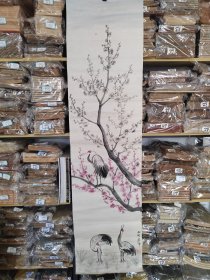 （3）大幅回流老画，纸本，古艺术，手绘画，印章落款，尺寸134cmX35cm