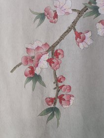 《桃花庵歌1》著名书法家翁向军瘦金搭配工笔作品，尺寸132*33厘米，带彩页。