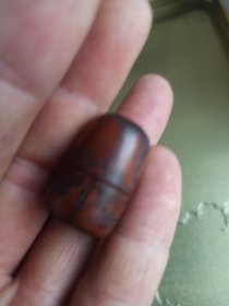清代袖珍老印泥盒，老印泥。木质不祥
