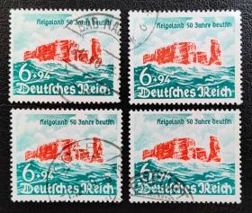 2-676德国1940年邮票 收回黑尔戈兰岛50周年 大海岩石风光，历史事件。 1全上品信销，2015斯科特目录12美元（随机发货！）