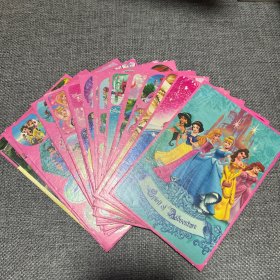 迪士尼老黄边贴纸 有白雪公主 小美人鱼 美女与野兽等等 共21张