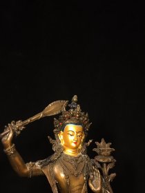 铜画脸文殊菩萨佛像