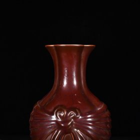 清乾隆紫金釉绶带包袱瓶 高27厘米 宽15厘米