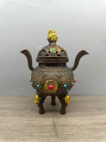 钻花三足炉，做工精致 造型雅致古色古香 尺寸规:格如下图