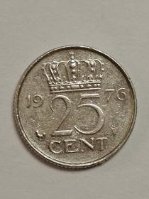 荷兰硬币。25分。1976年发行。
