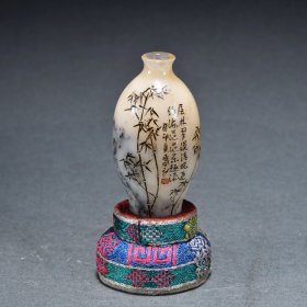 旧藏寿山石竹节瓶摆件