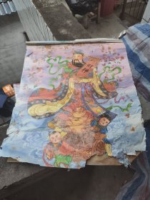 90年代左右挂历吉祥年画，塑膜 婴戏图 3张合售
