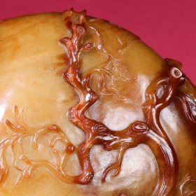 旧藏和田玉籽料童子如意桃型笔洗