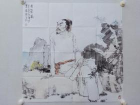 保真书画，黑龙江名家，赵国毅人物画一幅，软片，尺寸69×70cm。赵国毅， 中国美术家协会会员，哈尔滨师范大学美术学院教授，硕士生导师。黑龙江省政协画院研究员，曾任黑龙江远东学院艺术学院院长。现定居北京，任中国人民大学特聘教授，中国人民大学画院高研班导师，北京北国风书画院副院长。