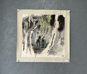 人物画、李少文 斗方