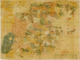 古地图 中国全图1690年。德岛大学藏。纸本大小384.45*288.27厘米。宣纸艺术微喷复制（切割制作，自行拼接）（或缩小制作）