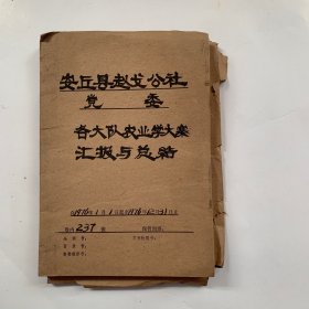 安丘县赵戈公社党委 各大队农业学大寨汇报与总结