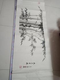 90年代在白纸上画【毛竹丰收】杜金生书
