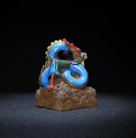 琉璃画彩神龙印章，