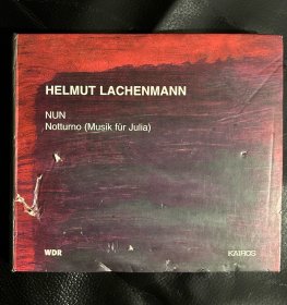 helmut lachenmann 拉亨曼作品集，NUN与Noturrno，Kairos厂牌出品，封面有破损如图，内里盘托上边也有纸壳撕破，盘面完好，有一些取碟时的蹭痕，读盘流畅无碍