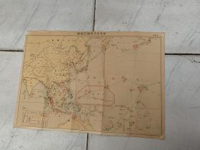 清末民国老地图，新东亚共荣圈资源地图一张