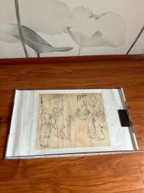 民国古画，题字赠广益娱乐社甘园先生，李游鹤款，为长安三绝之一，长度102厘米宽度58厘米。。。。画心高度49厘米宽 度59厘米3800元