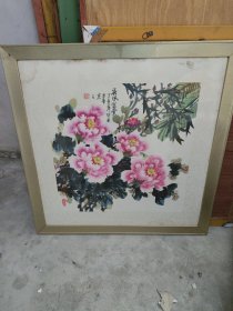 中美协会员王建虎《春风富贵》(内尺寸长69Cm宽67Cm/外框长1米宽100Cm)运费100元/