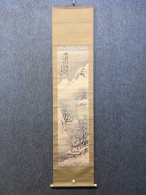 古筆山水图【田能村直入】 1814 - 1907名痴，字顧絕，號小虎、小虎散 人、笠翁、青灣漁老、青灣茶寮、青椀、直入山樵、山樵、 畫仙堂、竹翁居士。豐後國（今大分縣）生人。9歲入田 能村竹田門下，後成為其養子，並易姓田能村。儒學從 師籙崎小竹、大鹽後素。1882年參與籌建京都府畫學 校，初任校長，辭職後又創建南宗畫學校，是明治時期 南宗畫的倡導者，京都畫壇的重鎮