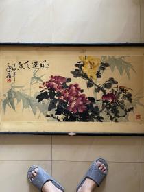 牛折桂写意花鸟画国画水墨字画作品横幅纯手绘