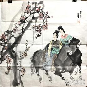 罗氏国画斗方 人物455