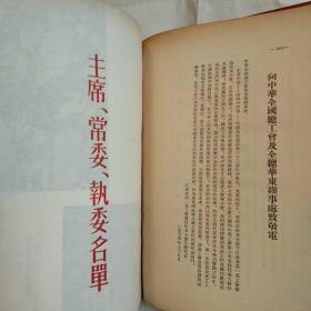 1954年文献图片册【江苏省第一届工会会员代表大会纪念刊】主席像，超长合影照片