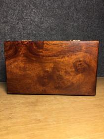 旧藏花梨木带鬼脸盒子，长22厘米，宽13厘米，高9厘米，重580克