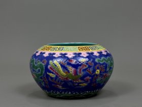 清乾隆珐琅彩描金龙凤纹笔洗 古玩古董古瓷器老货收藏