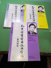 毛年楷书实用技法字帖 偏旁部首、间架结构、基本笔画共3本合售