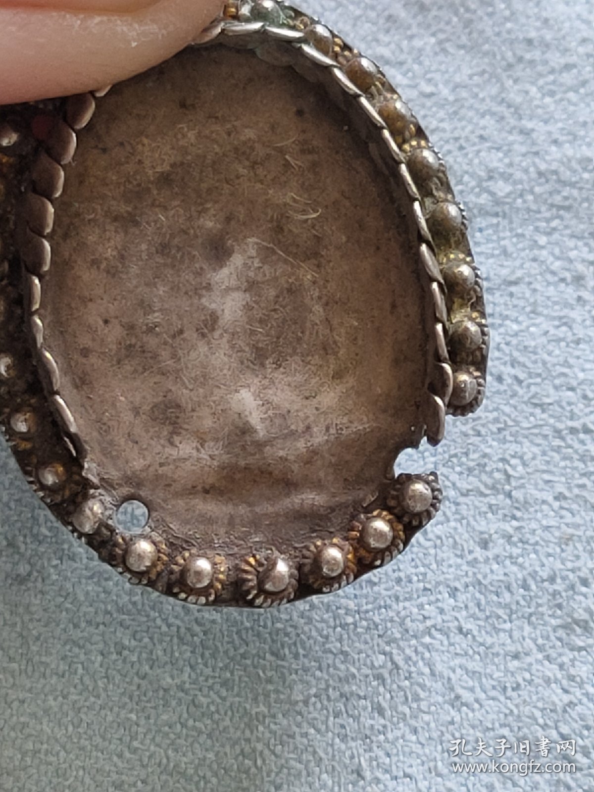 清代银鎏金帽饰