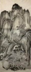 黄立旗 可合影 临摹五代名家关仝的《秋山晚翠图》，作品尺寸66x157cm