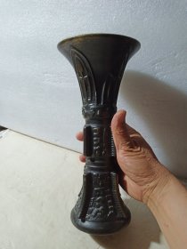 仿青铜器花觚铜釉酒瓶(直径12.5cm高27cm)