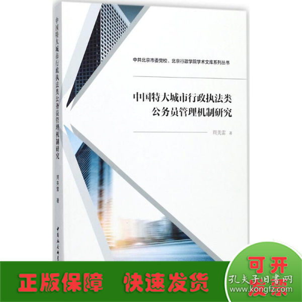 中国特大城市行政执法类公务员管理机制研究