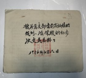 龙沙总支部当前高级社的规划 治保股的初步决定花名册（1956年）