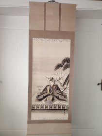 （4）立轴老画，老挂轴画一幅，回流，品相好 名家精品，绫装旧裱，纸本立轴，精装，钤印，尺寸177cmX60cm